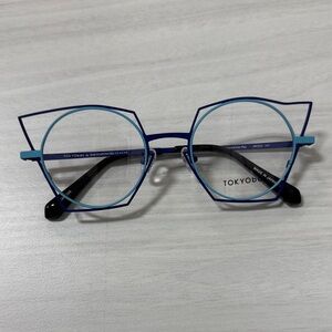Tokyo Eyewear Blue Geometric Glasses Mackenzie way